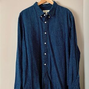 Madewell Navy Polka Dot Men's Shirt